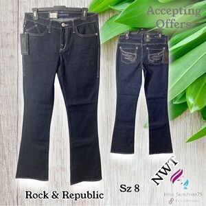 Rock & Republic NEW - Sz 8 - bootcut jeans slimming thru thighs and hip